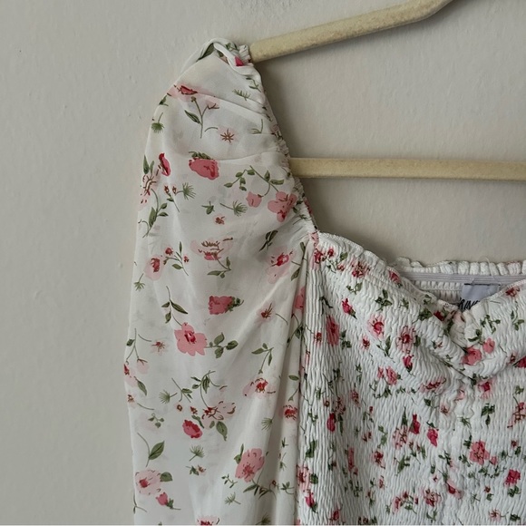 Princess Polly Floral Ruched Dress in White Size 4 - Picture 10 of 10